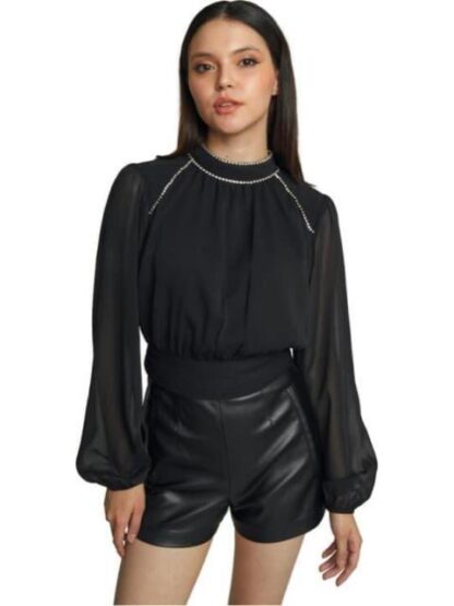 BLUSA CON TRANSPARENCIA NEGRO HOLLY LAND