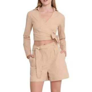BLUSA CORTA BORDADA CAMEL HOLLY LAND