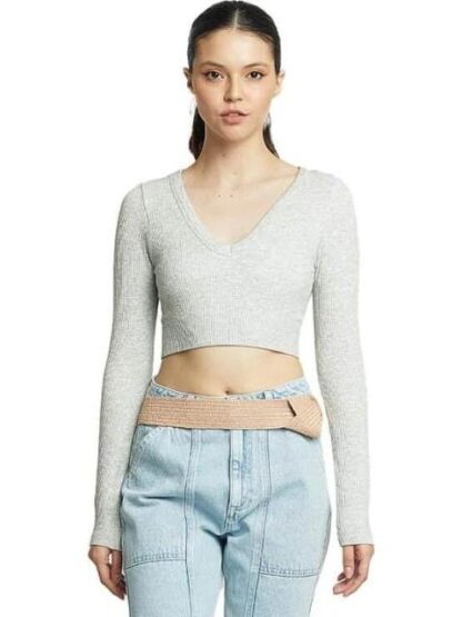 BLUSA CROP GRIS HOLLY LAND