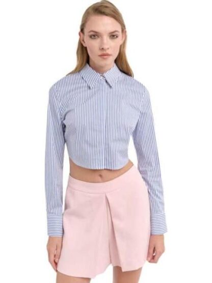 BLUSA CROP RAYAS AZUL HOLLY LAND
