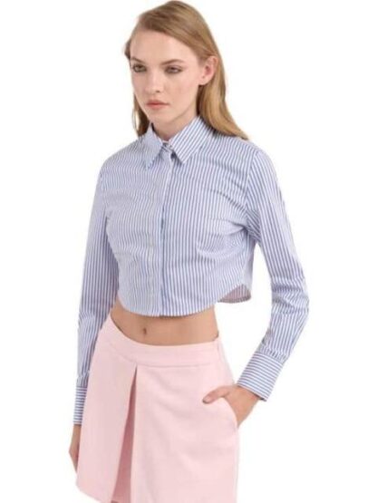 BLUSA CROP RAYAS AZUL HOLLY LAND - Image 5
