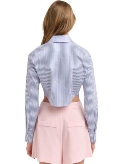 BLUSA CROP RAYAS AZUL HOLLY LAND - Image 6