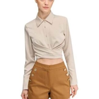 BLUSA CROP SATINADA AVENA HOLLY LAND