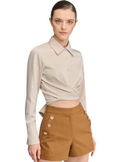 BLUSA CROP SATINADA AVENA HOLLY LAND - Image 3