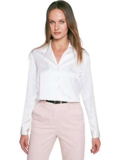BLUSA CROP SATINADA MARFIL HOLLY LAND