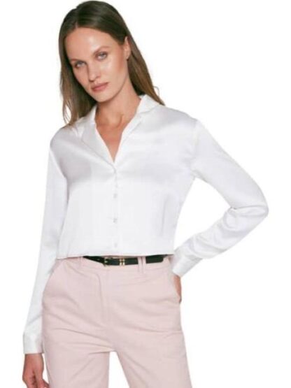 BLUSA CROP SATINADA MARFIL HOLLY LAND - Image 3