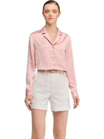 BLUSA CROP SATINADA PALO DE ROSA HOLLY LAND