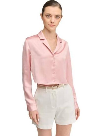 BLUSA CROP SATINADA PALO DE ROSA HOLLY LAND - Image 2