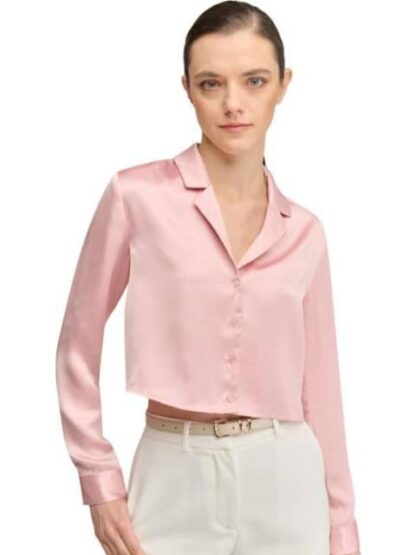 BLUSA CROP SATINADA PALO DE ROSA HOLLY LAND - Image 4
