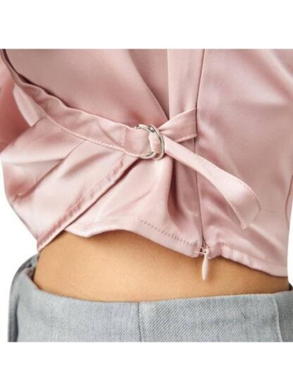 BLUSA CROP SATINADA PALO DE ROSA HOLLY LAND - Image 6