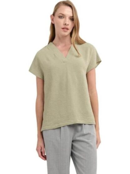 BLUSA CUELLO V AZUL MENTA HOLLY LAND - Image 2