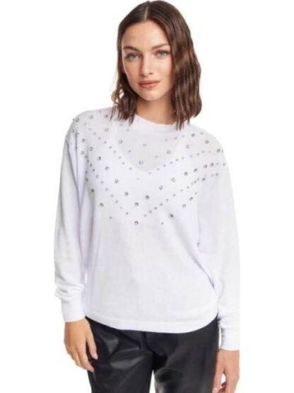 BLUSA CON PEDRERIA BLANCO HOLLY LAND - Image 3