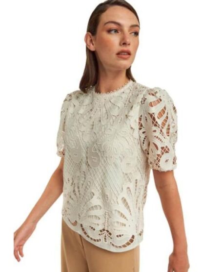 BLUSA ENCAJE MARFIL HOLLY LAND - Image 2
