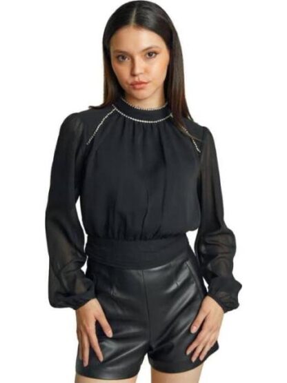 BLUSA CON TRANSPARENCIA NEGRO HOLLY LAND - Image 2