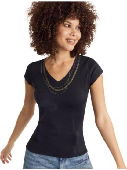 BLUSA MANGA CORTA NEGRO HOLLY LAND - Image 3