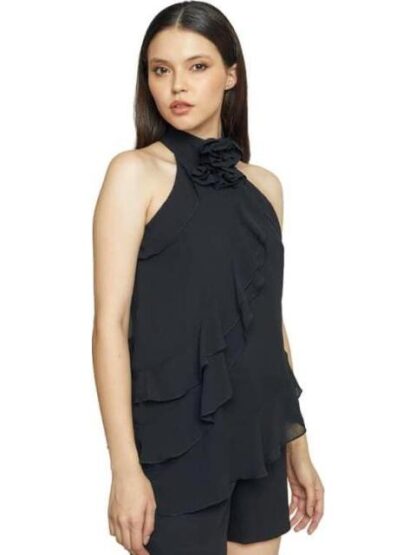 BLUSA CON OLANES NEGRO HOLLY LAND - Image 4