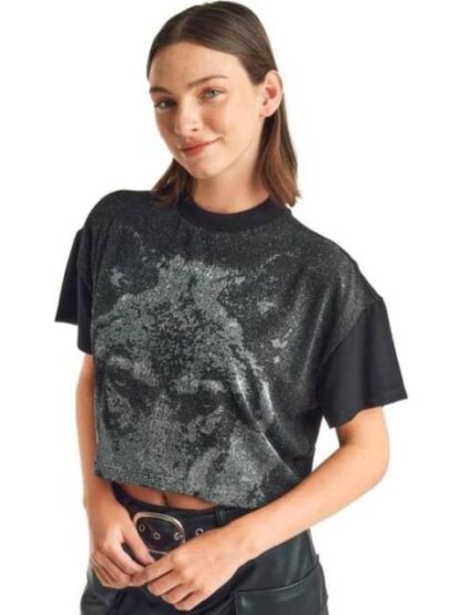 PLAYERA CROP NEGRO HOLLY LAND - Image 5