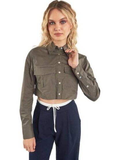 CAMISA CROP VERDE OLIVO HOLLY LAND - Image 3