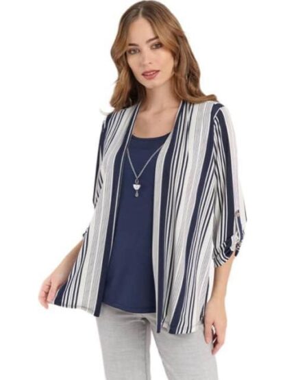 BLUSA DAMA CONTEMPORANEA AZUL MARINO YAELI FASHION - Image 3