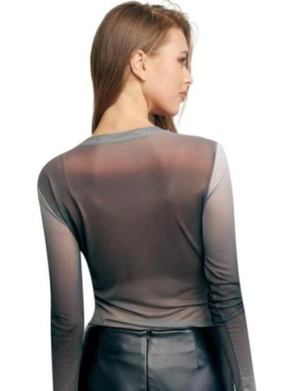BLUSA CON TRANSPARENCIA GRIS HOLLY LAND - Image 6