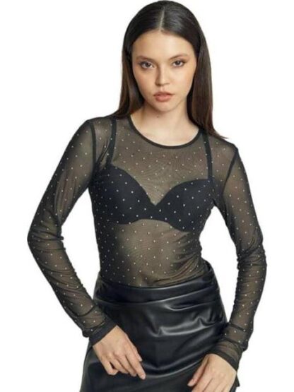 BLUSA MESH MANGA LARGA NEGRO HOLLY LAND - Image 2