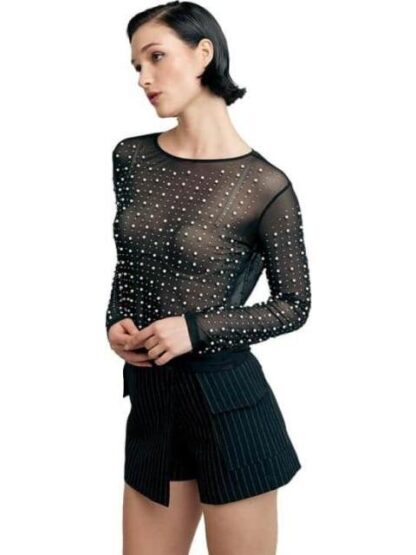 BLUSA MESH PERLAS NEGRO HOLLY LAND - Image 4