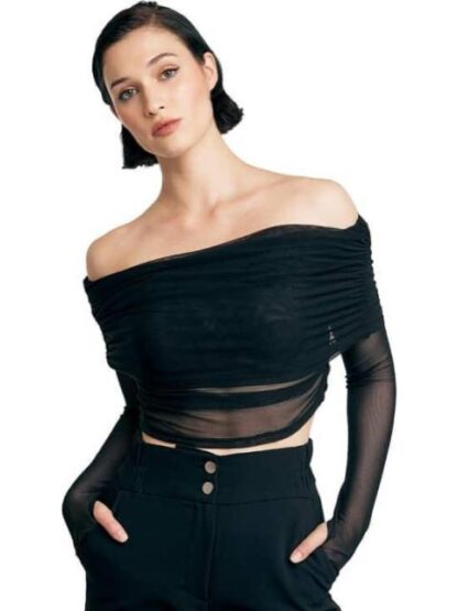 BLUSA CON TRANSPARENCIA NEGRO HOLLY LAND - Image 5