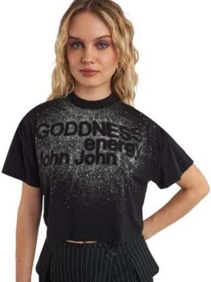 PLAYERA CROP NEGRO SANTA LOLA - Image 2