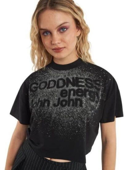 PLAYERA CROP NEGRO SANTA LOLA - Image 3