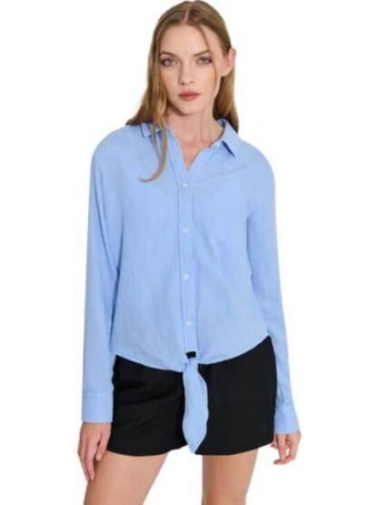 BLUSA DE LINO AZUL HOLLY LAND