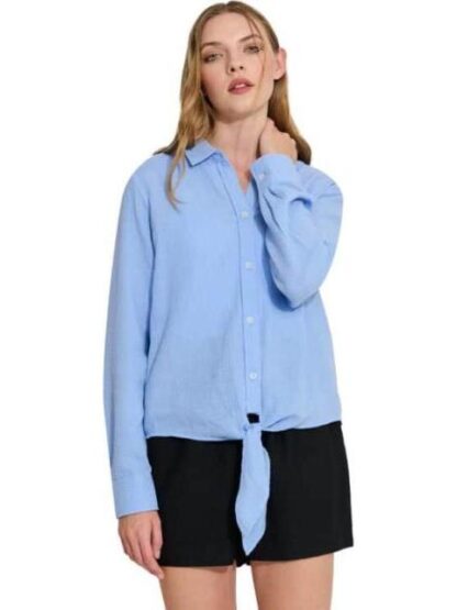 BLUSA DE LINO AZUL HOLLY LAND - Image 3