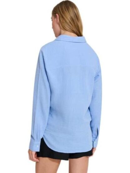 BLUSA DE LINO AZUL HOLLY LAND - Image 4