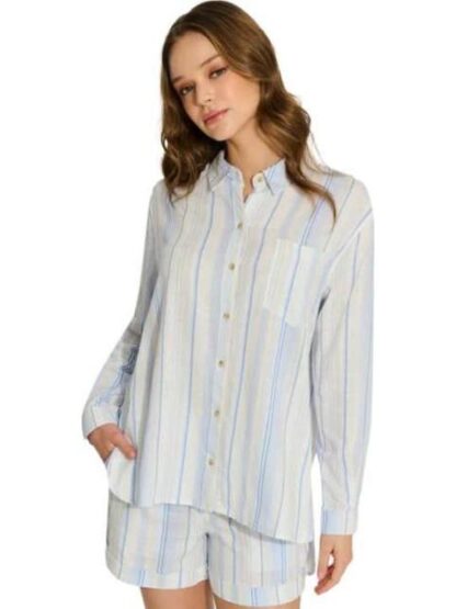BLUSA DE LINO AZUL HOLLY LAND - Image 6