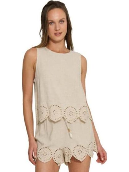 BLUSA DE LINO BEIGE HOLLY LAND - Image 2