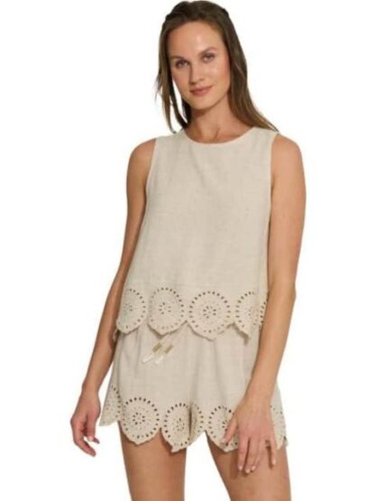 BLUSA DE LINO BEIGE HOLLY LAND - Image 3