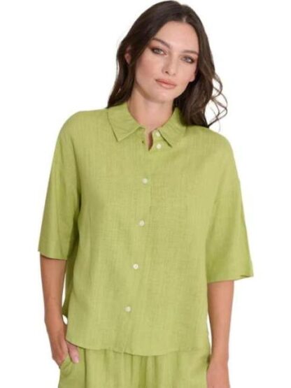 BLUSA DE LINO VERDE HOLLY LAND