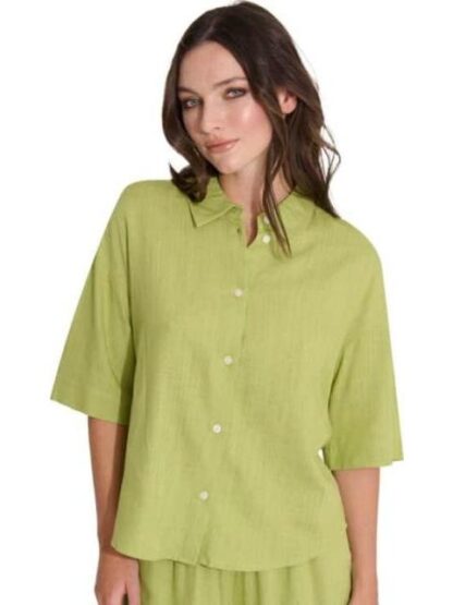 BLUSA DE LINO VERDE HOLLY LAND - Image 3