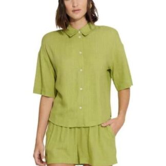 BLUSA DE LINO VERDE OLIVO HOLLY LAND