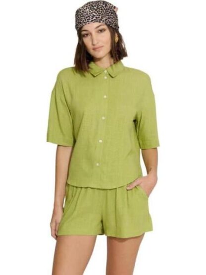BLUSA DE LINO VERDE OLIVO HOLLY LAND - Image 5