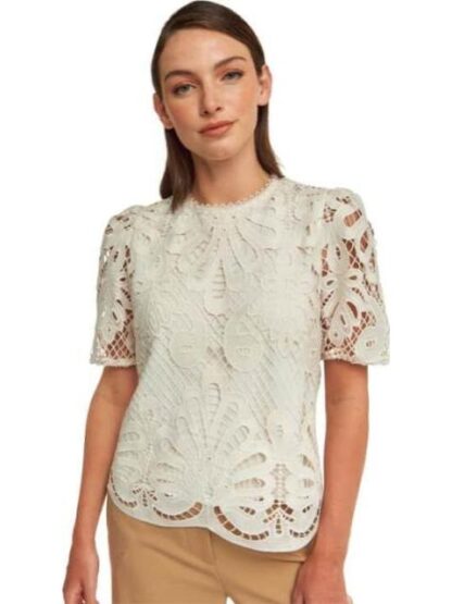BLUSA ENCAJE MARFIL HOLLY LAND