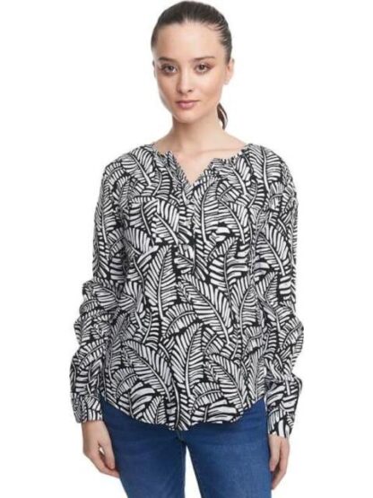 BLUSA ESTAMPADA MANGA LARGA BLANCO/NEGRO HOLLY LAND