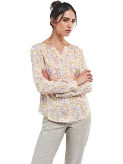 BLUSA ESTAMPADA MANGA LARGA MARFIL HOLLY LAND