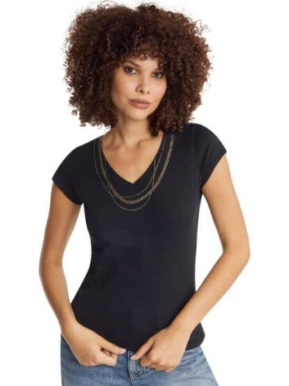 BLUSA MANGA CORTA NEGRO HOLLY LAND