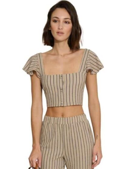 BLUSA RAYADA BEIGE HOLLY LAND - Image 2