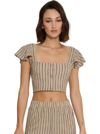 BLUSA RAYADA BEIGE HOLLY LAND - Image 3