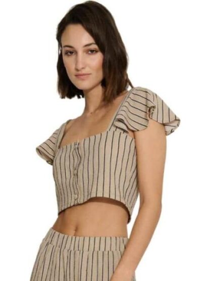 BLUSA RAYADA BEIGE HOLLY LAND - Image 4