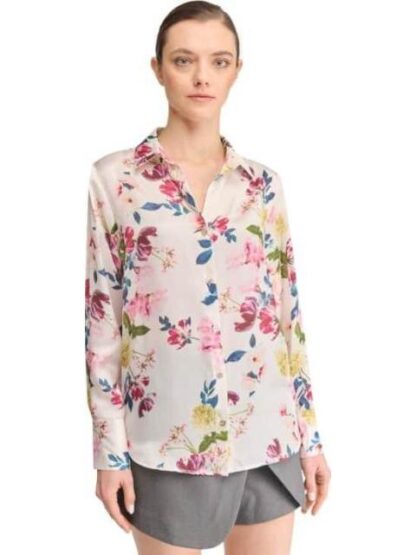 BLUSA SATINADA FLORES MARFIL HOLLY LAND