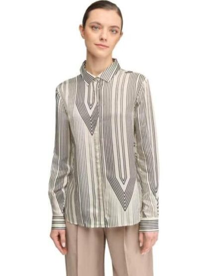 BLUSA SATINADA RAYAS BEIGE HOLLY LAND