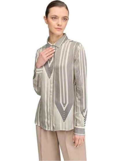 BLUSA SATINADA RAYAS BEIGE HOLLY LAND - Image 3