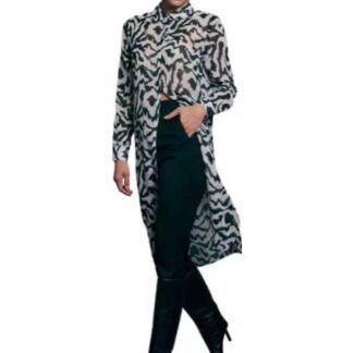 BLUSON MAXI ESTAMPADO CEBRA BLANCO/NEGRO HOLLY LAND
